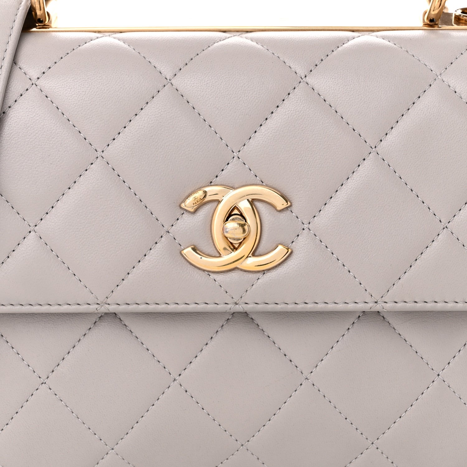Chanel Lambskin Quilted Small Trendy CC Flap Dual Handle Bag Light Grey 8 of 11
