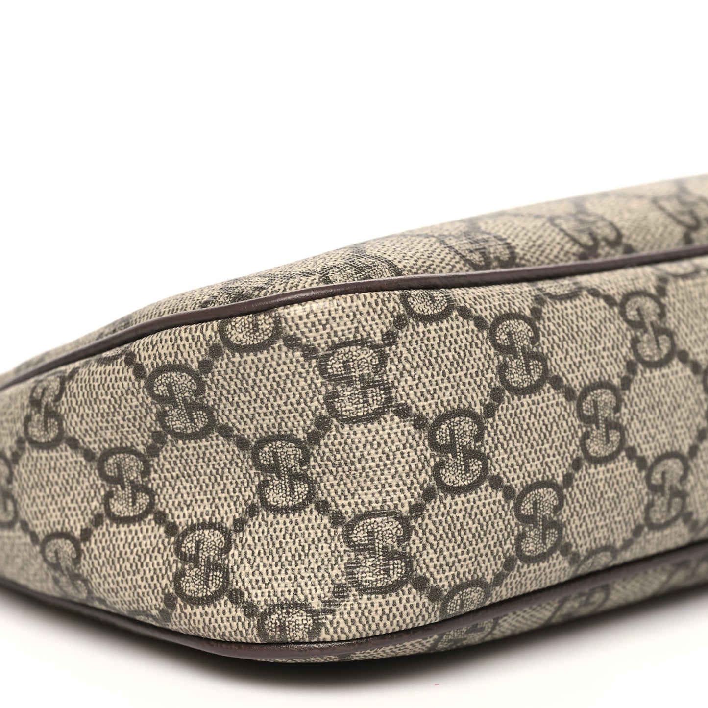 GG Supreme Monogram Textured Dollar Calfskin Web Small Ophidia GG Handbag Beige Ebony New Acero