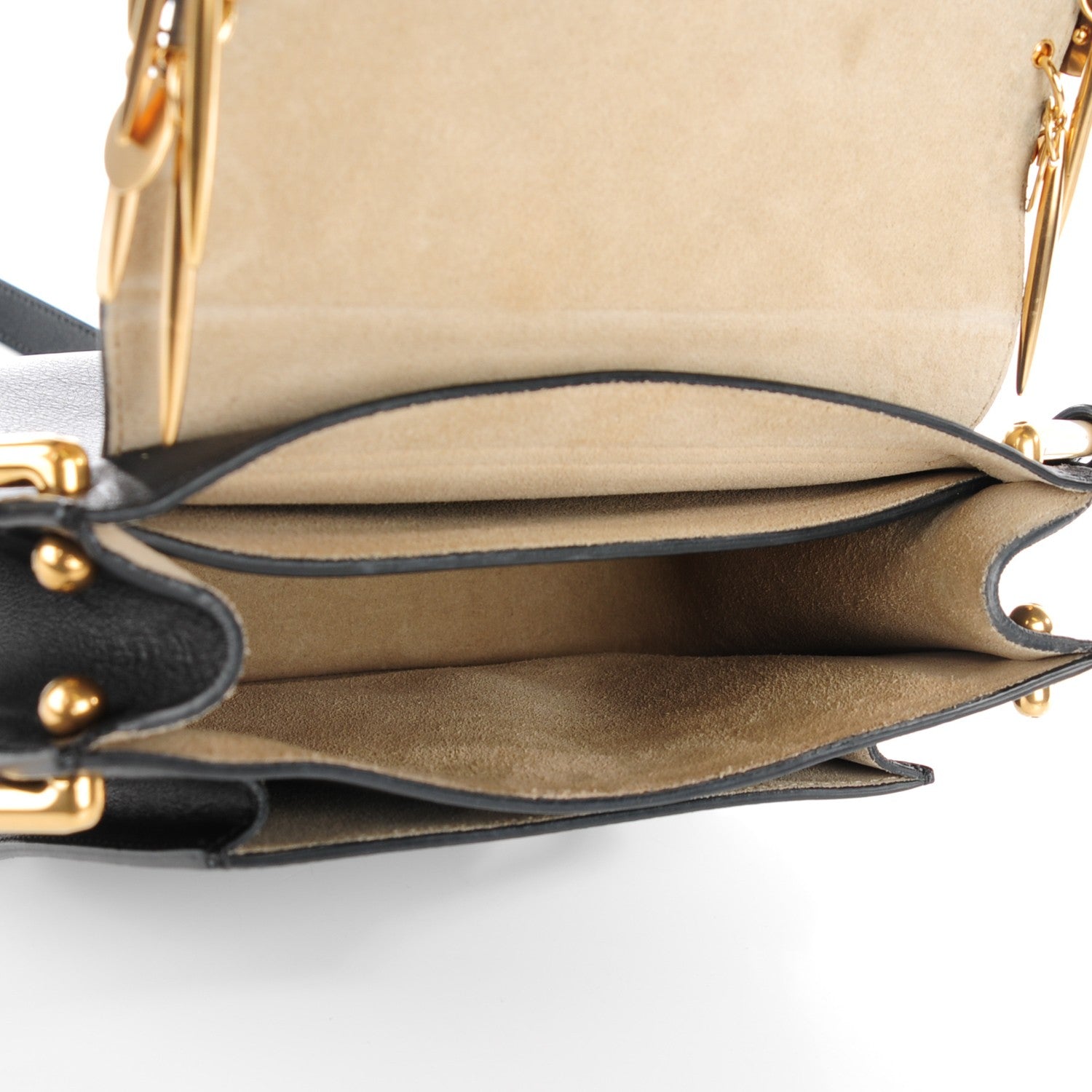 Chloe Calfskin Small Charm Hudson Shoulder Bag Black 5 of 7