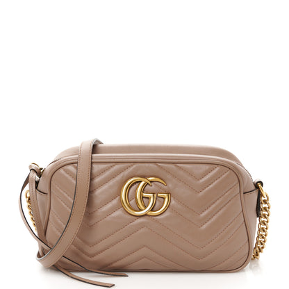 Gucci Calfskin Matelasse Small GG Marmont Chain Shoulder Bag Porcelain Rose 1 of 10