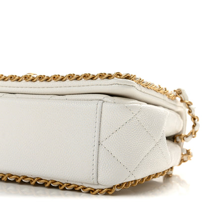 Chanel Caviar Quilted Chain Around Flap White 10 of 12