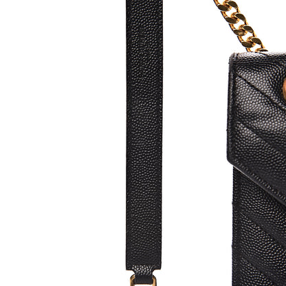 Saint Laurent Grain De Poudre Matelasse Chevron Large Monogram Satchel Black 10 of 20