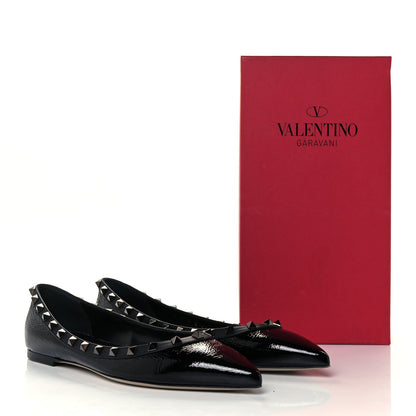 Valentino Garavani Patent Rockstud Ballerina Flats 40.5 Black 11 of 11