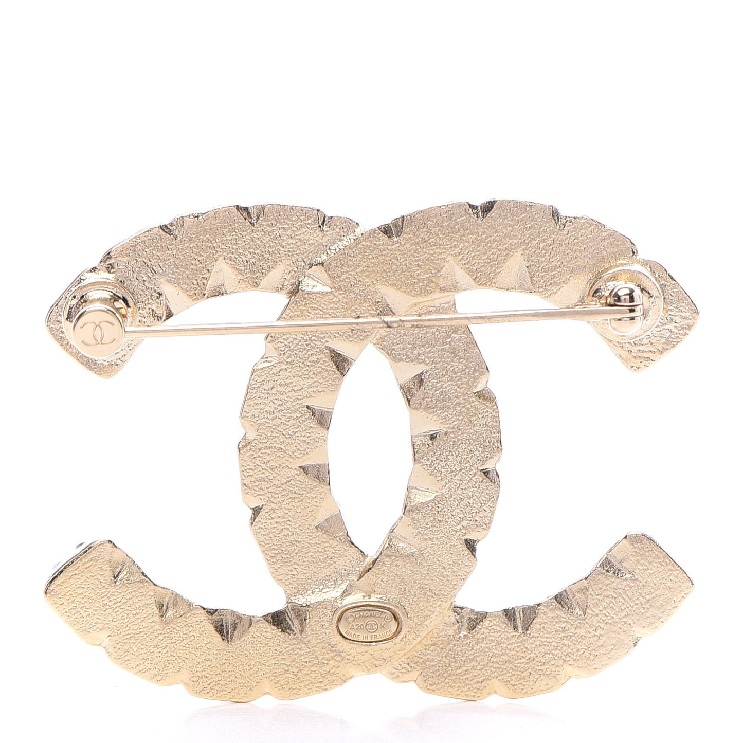 Pearl Crystal CC Brooch Black Gold