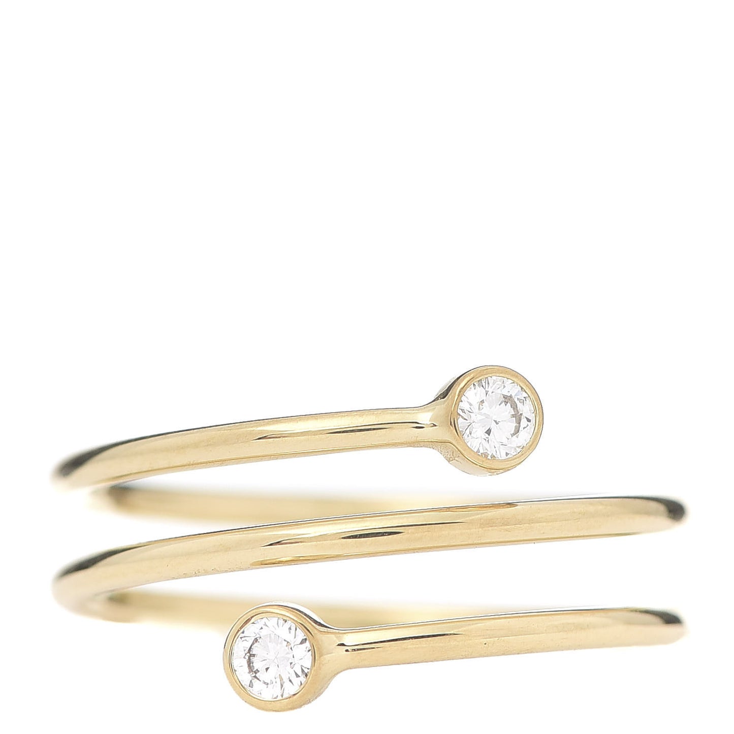18K Yellow Gold Diamond Elsa Peretti Double Hoop Ring 52 6