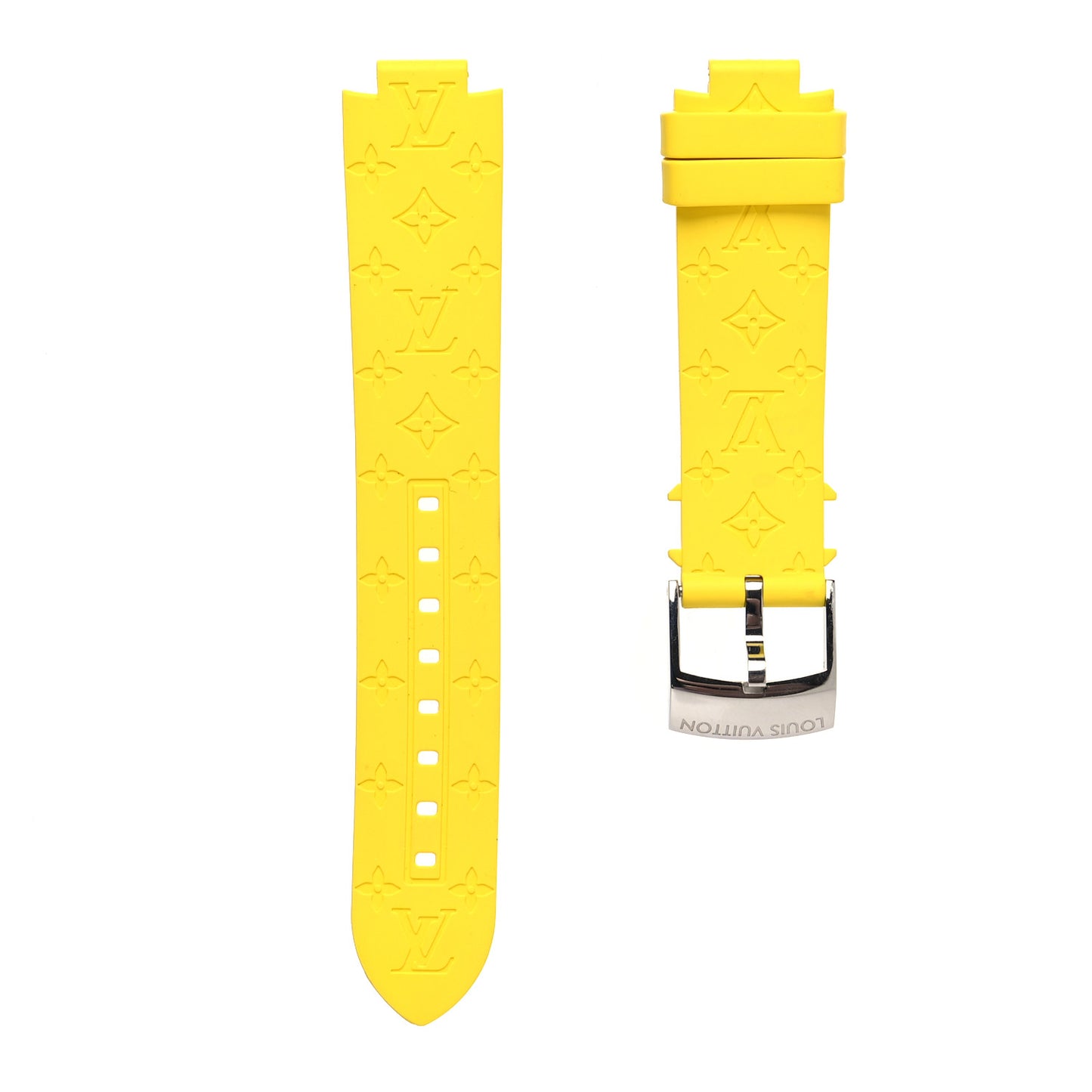 Rubber Monogram Tambour Watch Strap M Jaune