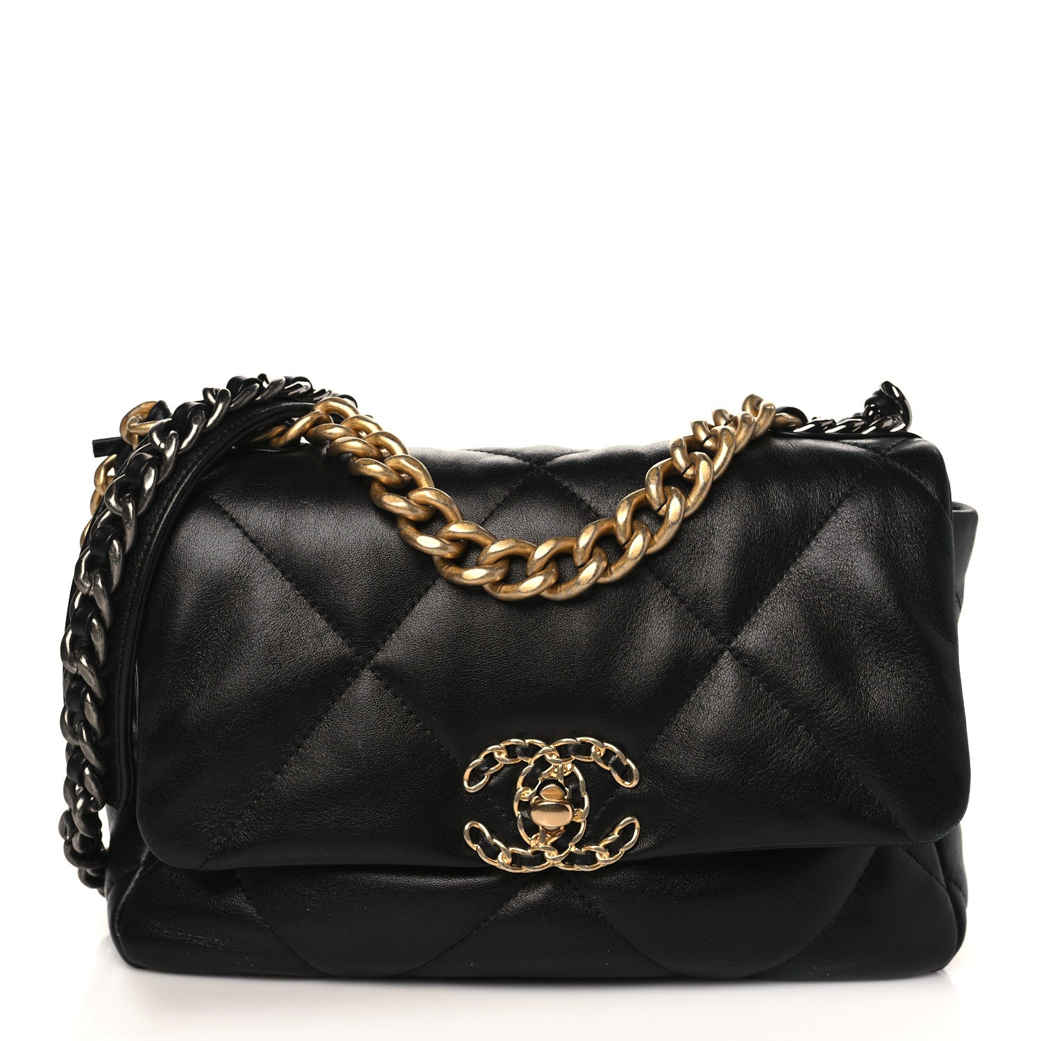 Chanel Goatskin Quilted Medium Chanel 19 Flap Black 1 of 9