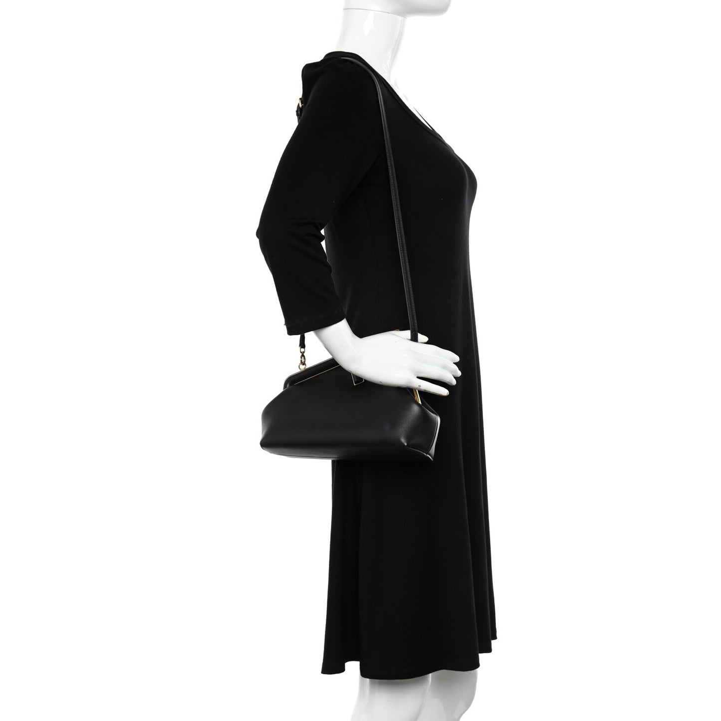 Shiny Nappa Small Fendi First Black