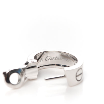 Cartier 18K White Gold 2 Diamond 5.5mm LOVE Hoop Earrings 4 of 6