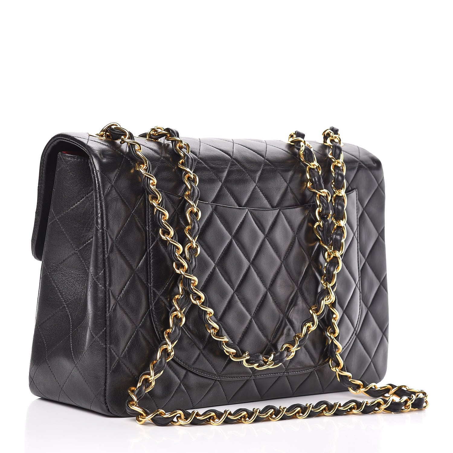 Chanel Lambskin Quilted XL Jumbo Single Flap Black 3 of 12