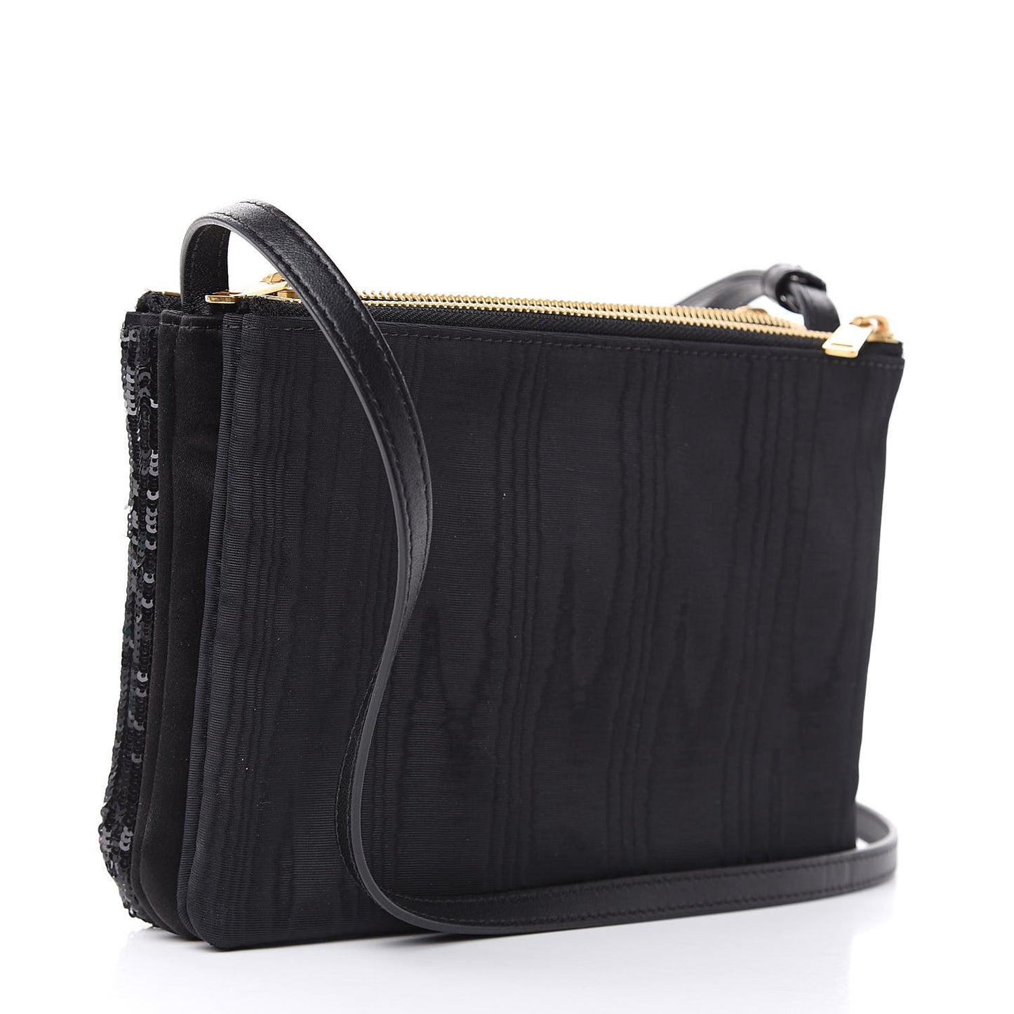 Sequin Small Trio Crossbody Bag Black