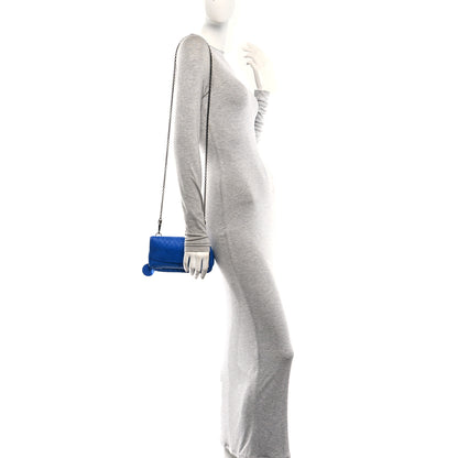 Bottega Veneta Calfskin Intrecciomirage Embossed Butterfly Small Chain Crossbody Signal Blue 2 of 10