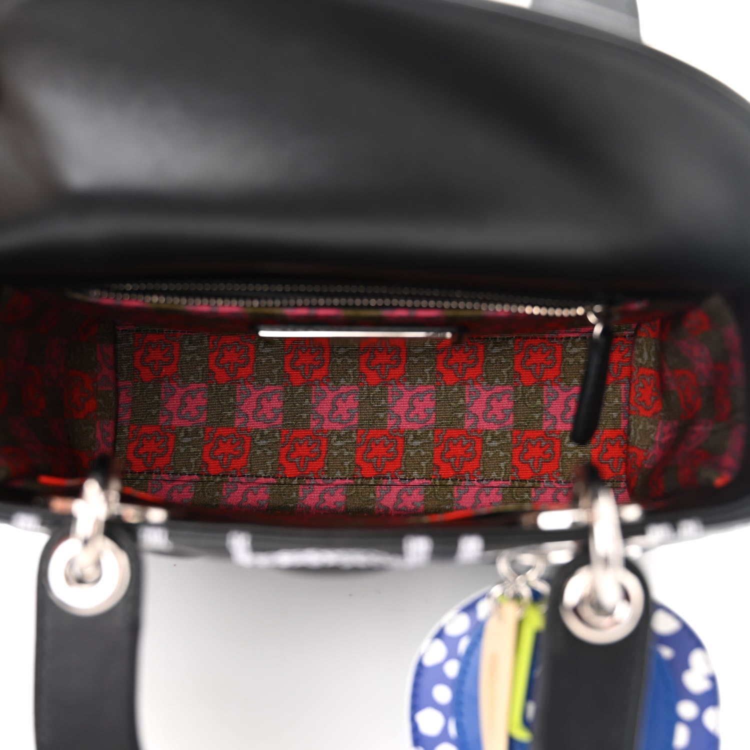 Christian Dior X Daniel Gordxon Lambskin Embroidered Small Lady Dior Art Black White 5 of 10