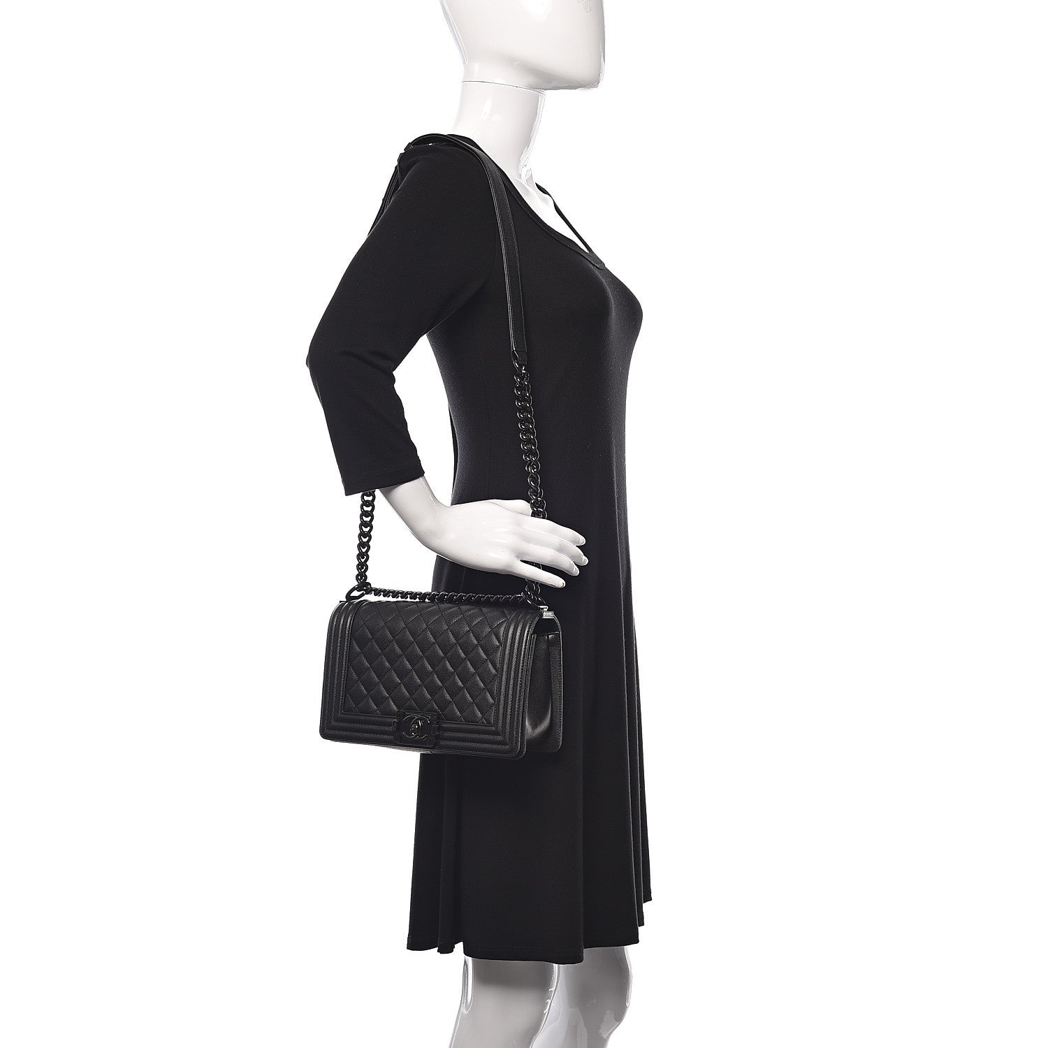 Chanel Caviar Quilted Medium Boy Flap So Black 2 of 11