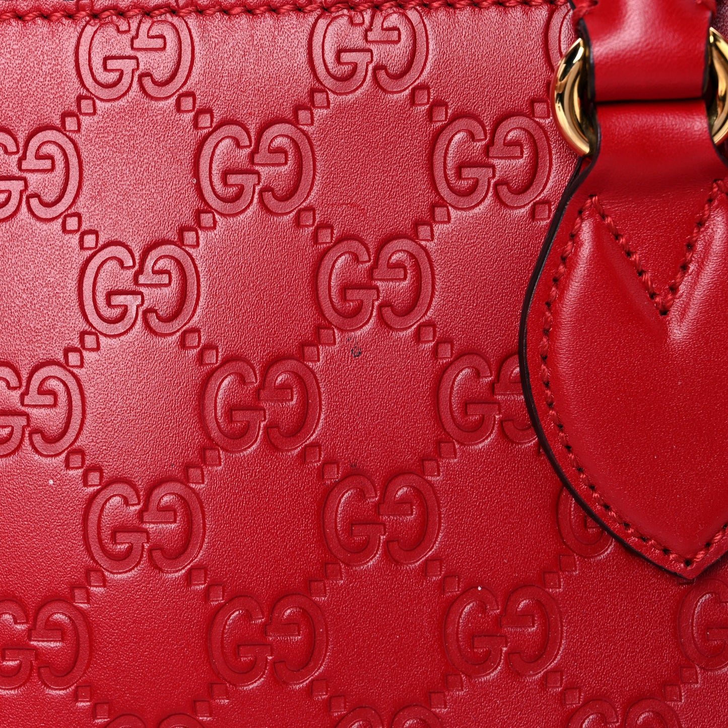 Guccissima Small Zippered Bucket Tote Hibiscus Red