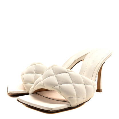 Bottega Veneta Nappa Matelasse Padded Mule Sandals 38.5 Optic White 4 of 8