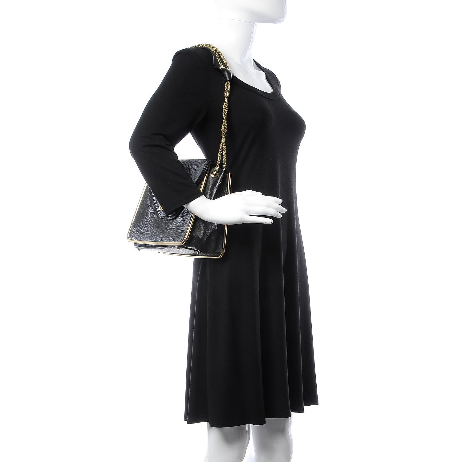 Chloe Grained Calfskin Medium Sally Flap Bag Black 2 of 8
