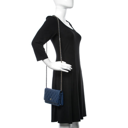 Chanel Caviar Quilted Wallet On Chain WOC Navy Blue 2 of 11