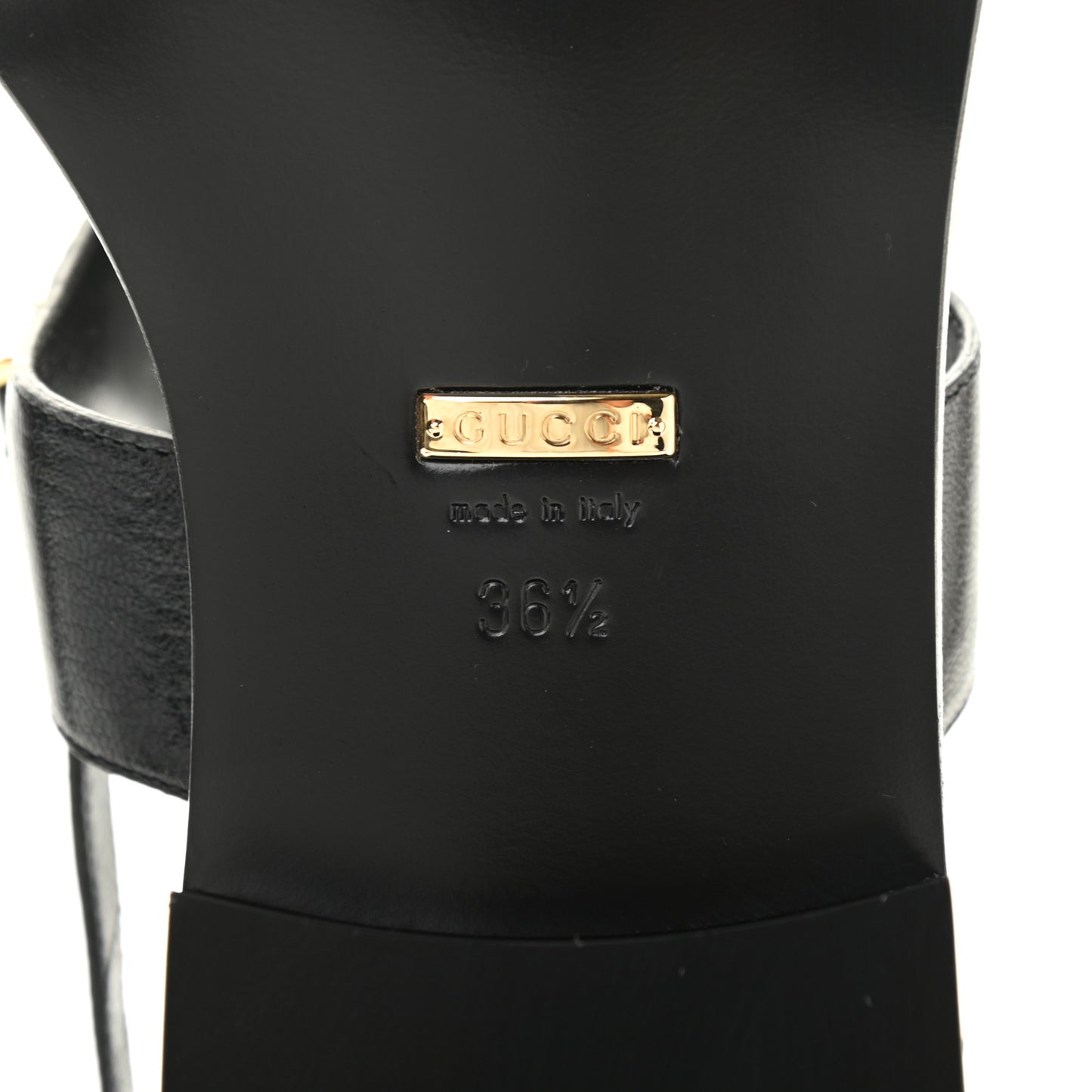 Calfskin Chain Thong Sandals 36.5 Black