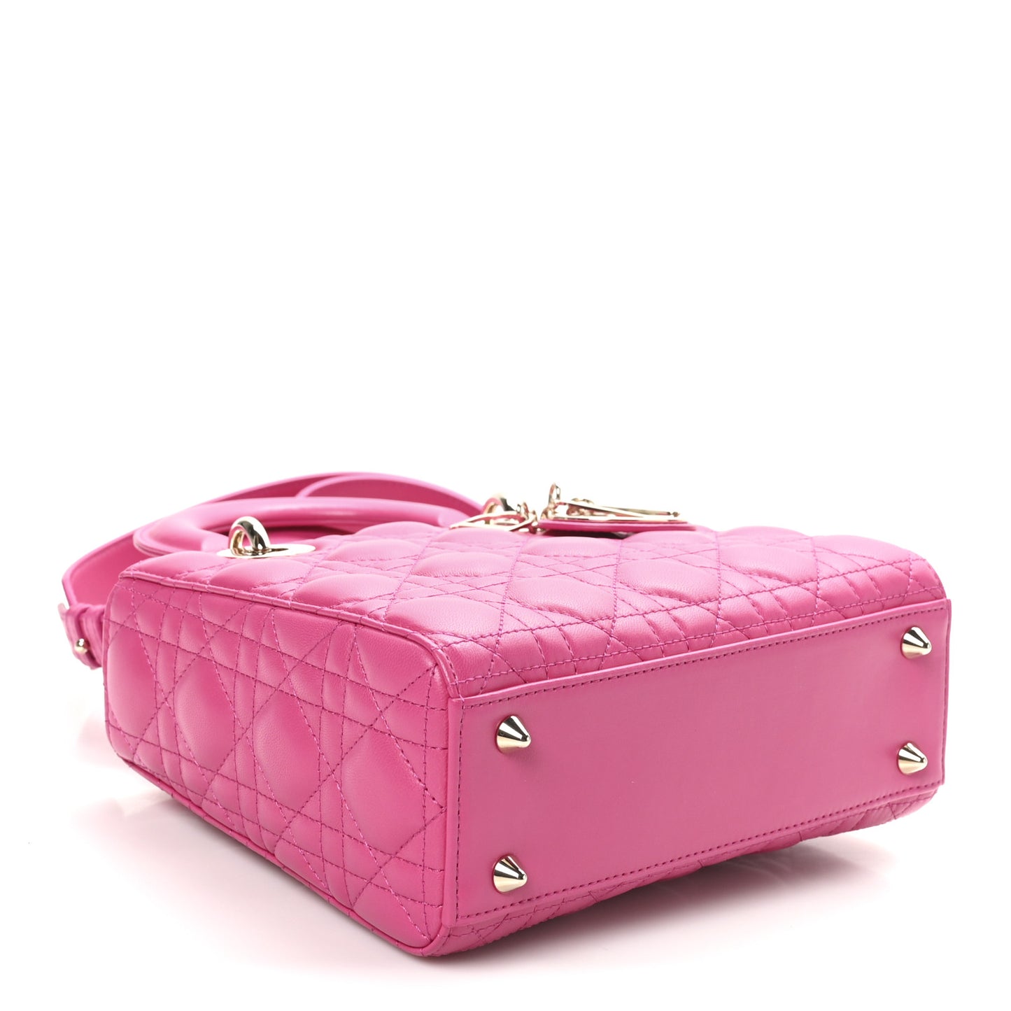 Lambskin Cannage Small My ABCDior Lady Dior Fuchsia