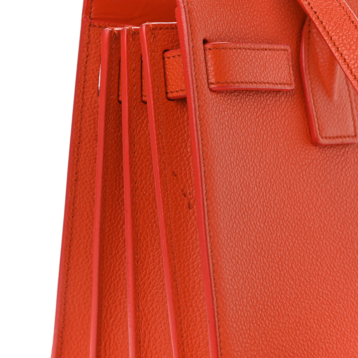 Grained Calfskin Baby Sac De Jour Mandarine