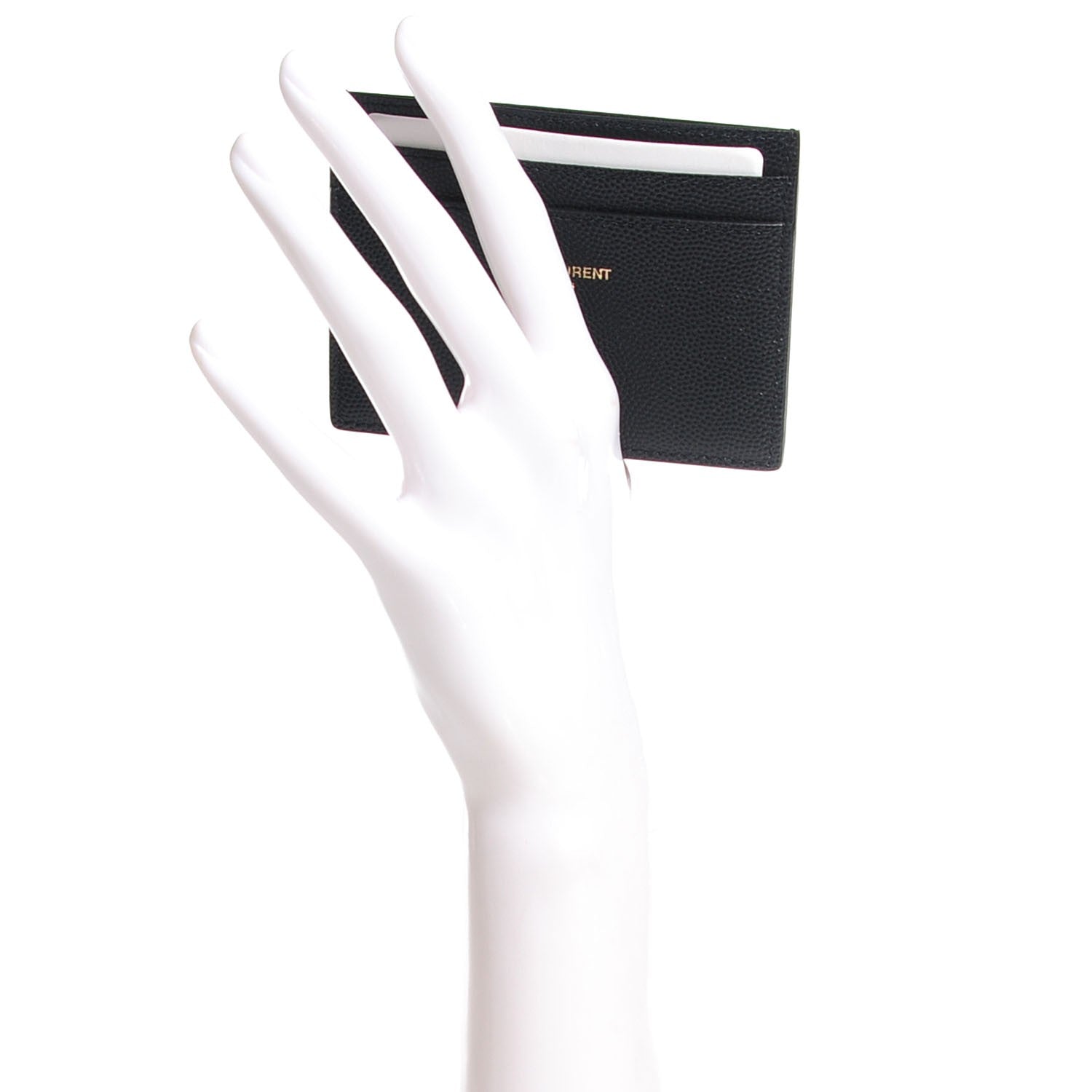 Saint Laurent Grain De Poudre Card Case Black 2 of 7