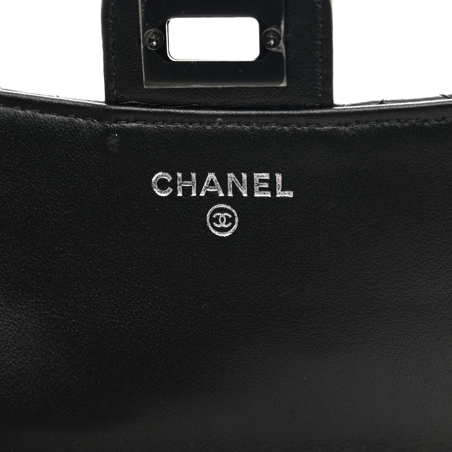 Aged Calfskin Quilted 2.55 Reissue Phone Holder With Chain So Black
