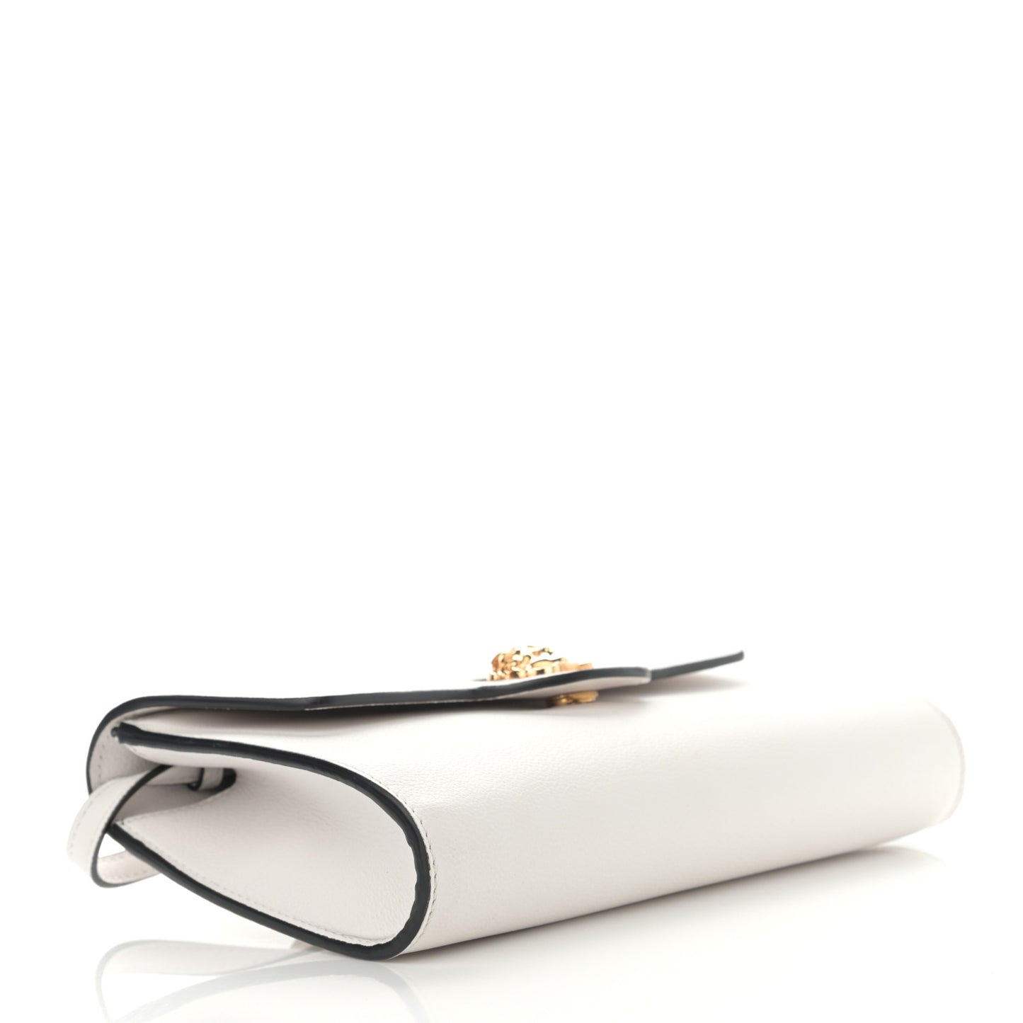 Grained Calfskin La Medusa Crossbody Bag White