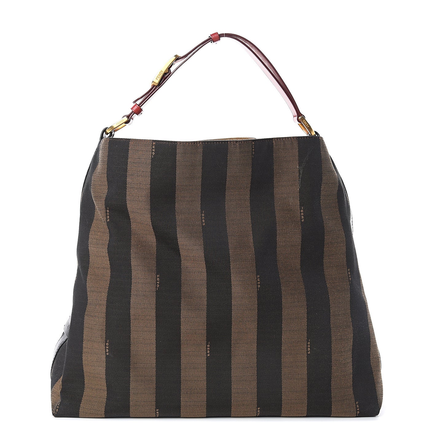Pequin Cuoio Vegetale Large Hobo Tobacco Rosso Black