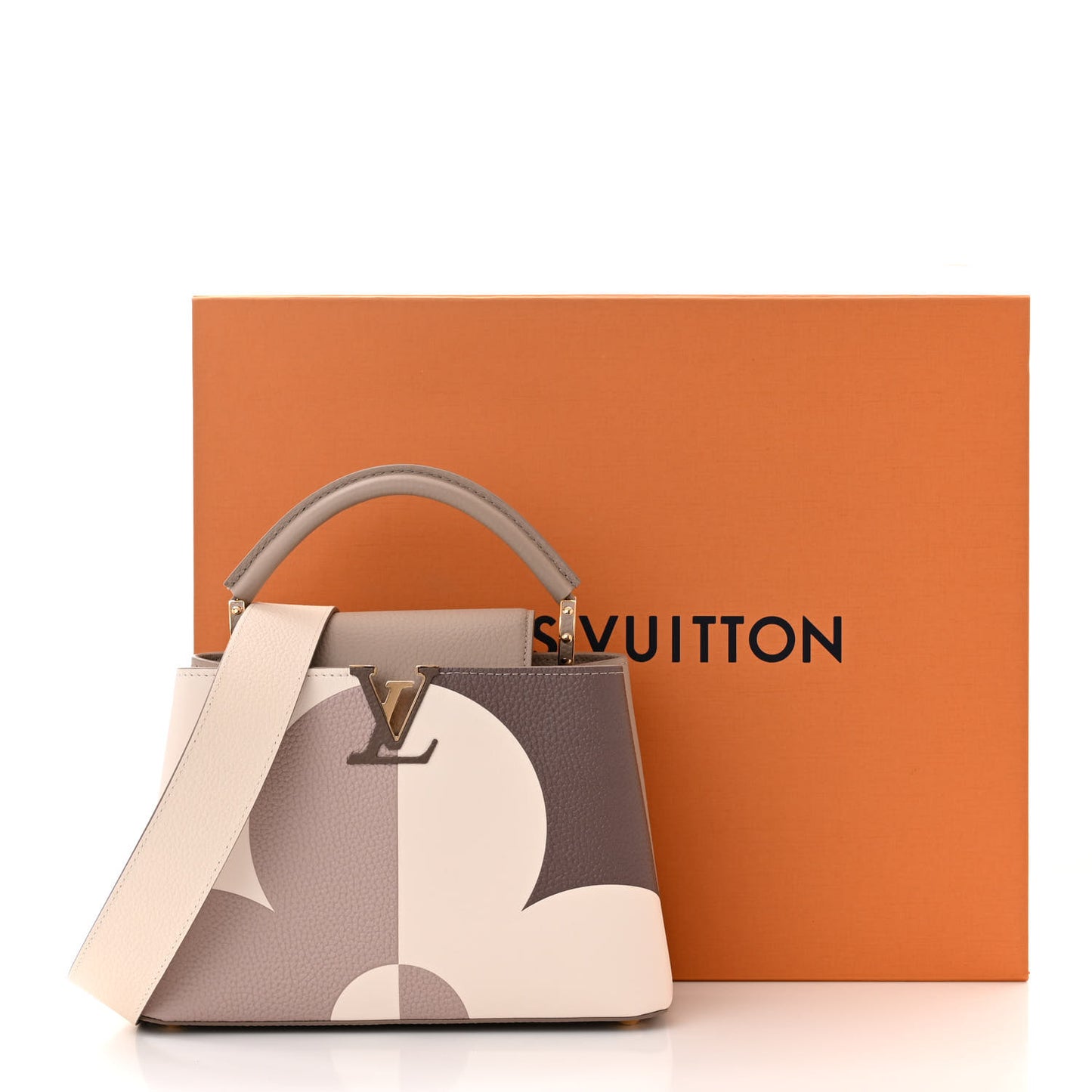 Taurillon Monogram Flower Capucines BB Galet Creme