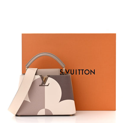 Louis Vuitton Taurillon Monogram Flower Capucines BB Galet Creme 3 of 10