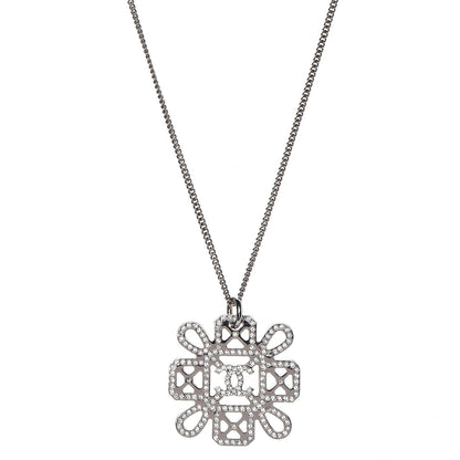 Chanel Crystal Strass Necklace Silver 1 of 6