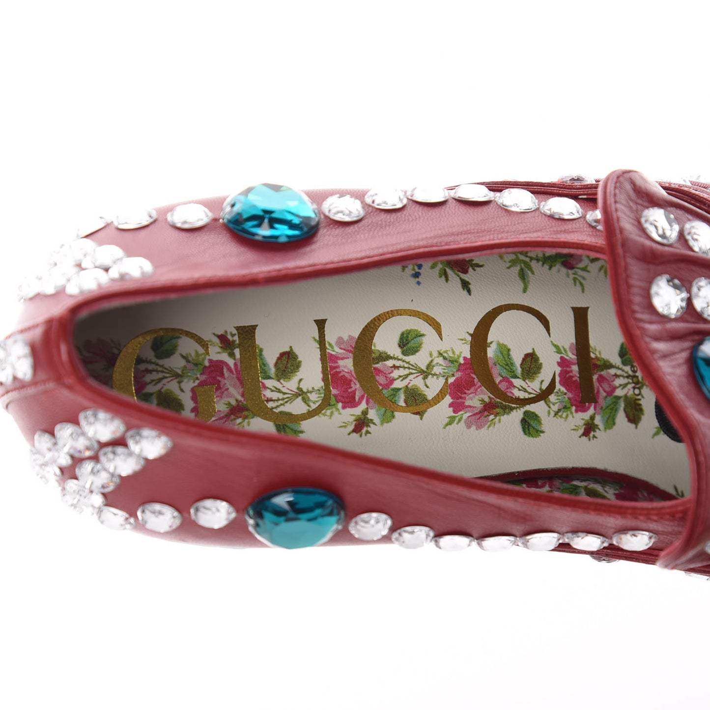 Malaga Kid Crystal Amilna Platform Loafer 37.5 Hibiscus Red