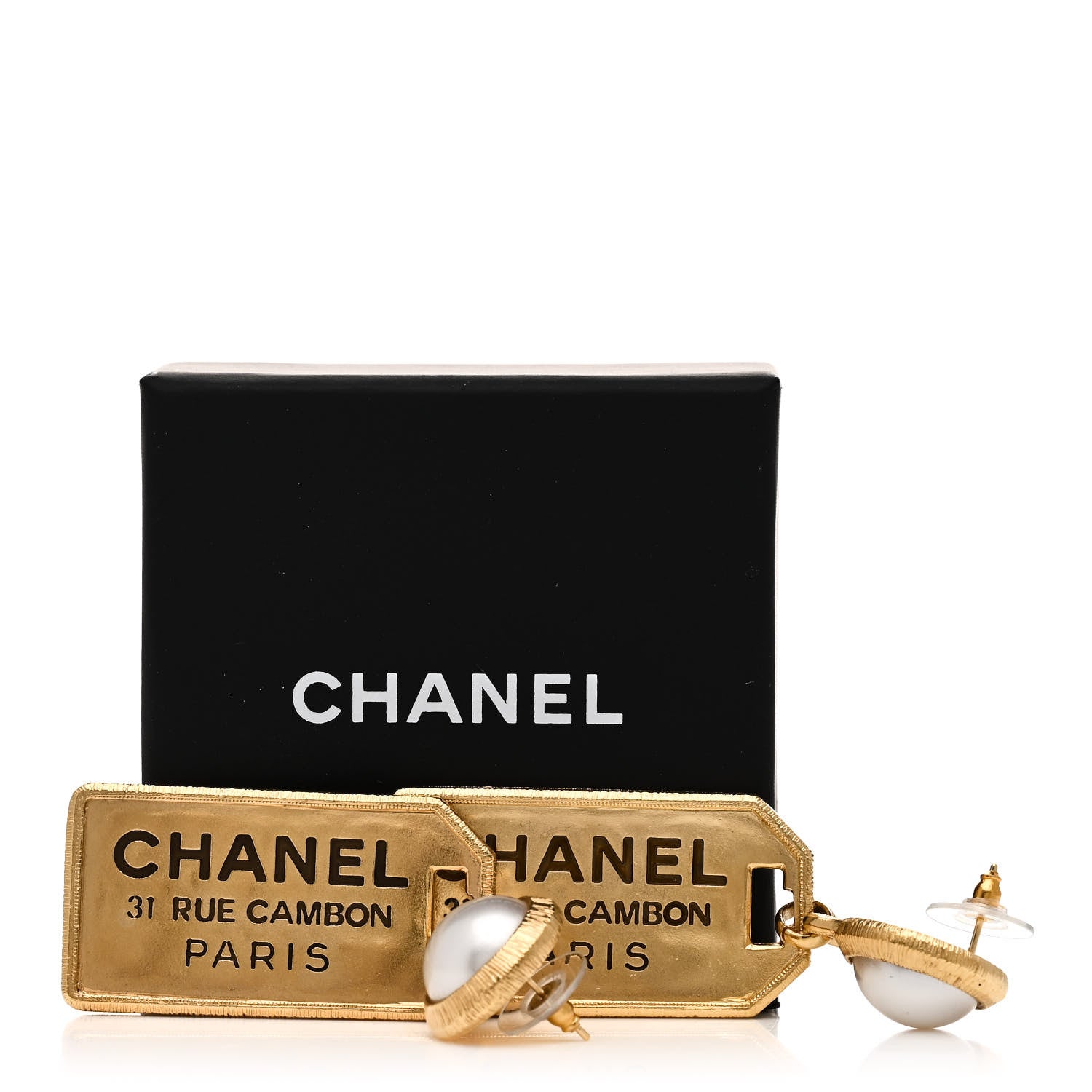 Chanel Pearl CC Tags Drop Earrings Gold 5 of 5