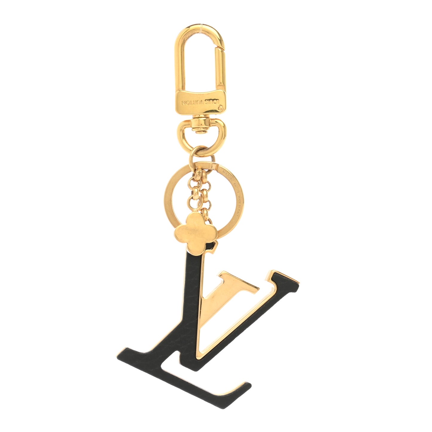 Metal Taurillon LV Capucines Bag Charm Key Holder Black
