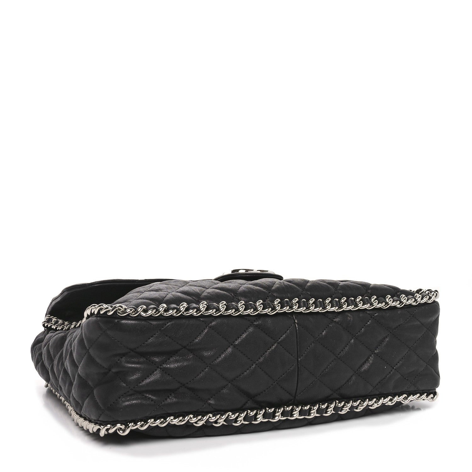 Chanel Washed Lambskin Quilted Maxi Chain Around Flap Black 4 of 10