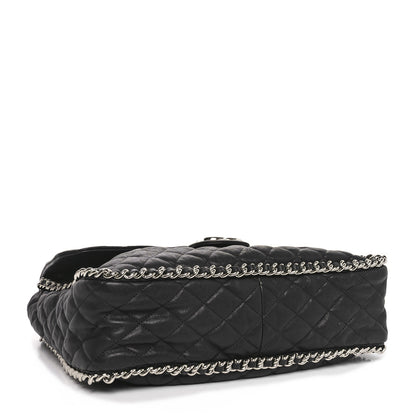 Chanel Washed Lambskin Quilted Maxi Chain Around Flap Black 4 of 10