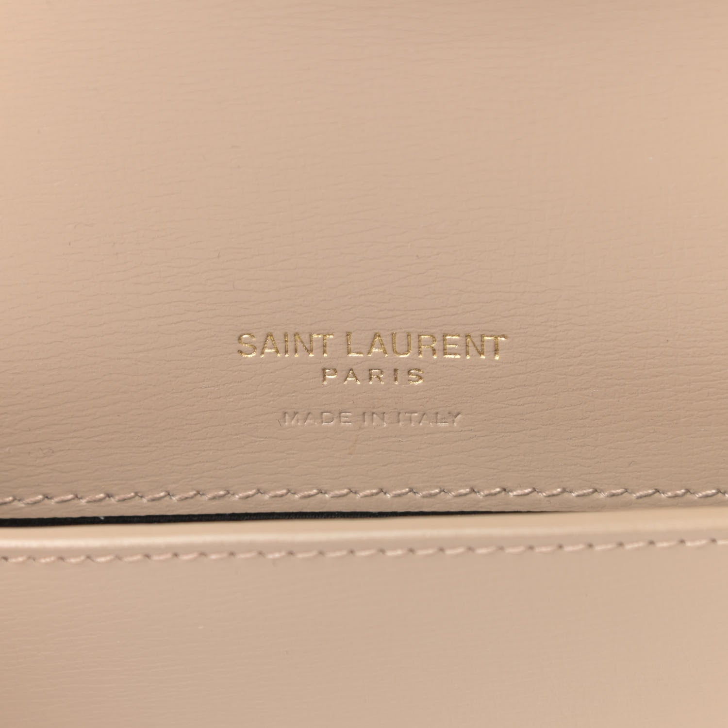 Saint Laurent Smooth Calfskin Monogram Phone Holder Crossbody Dark Beige 6 of 10