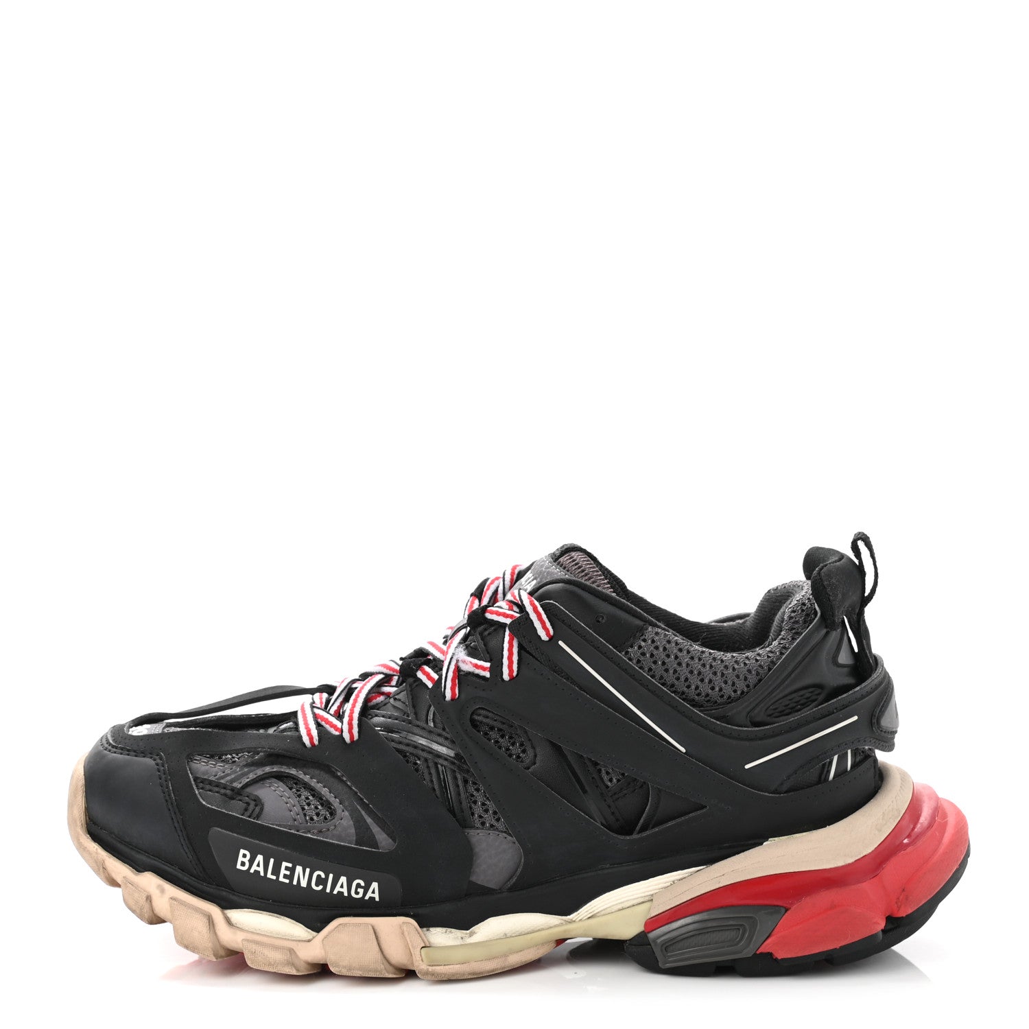 Balenciaga Mesh Nylon Womens Track Sneakers 39 Black Gris 1 of 8