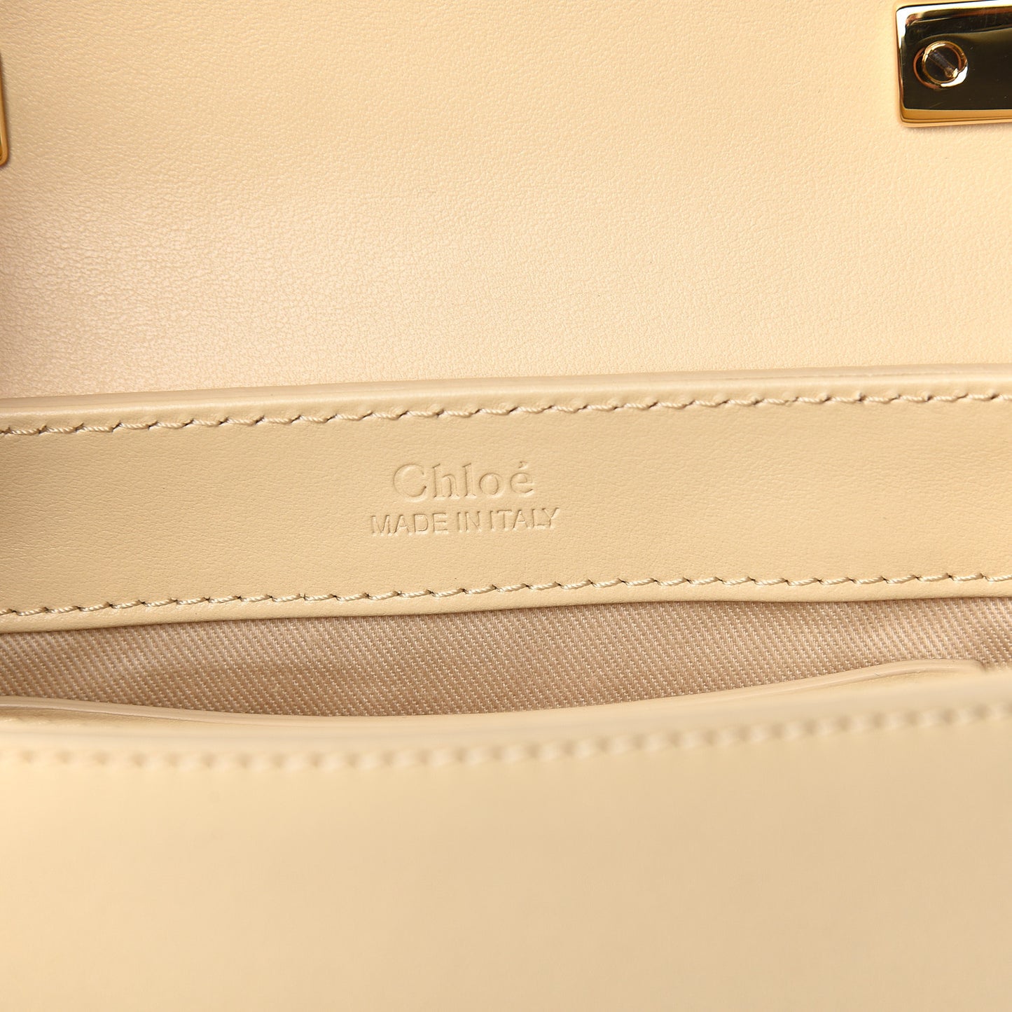 Shiny Calfskin Suede Mini C Double Carry Blondie Beige