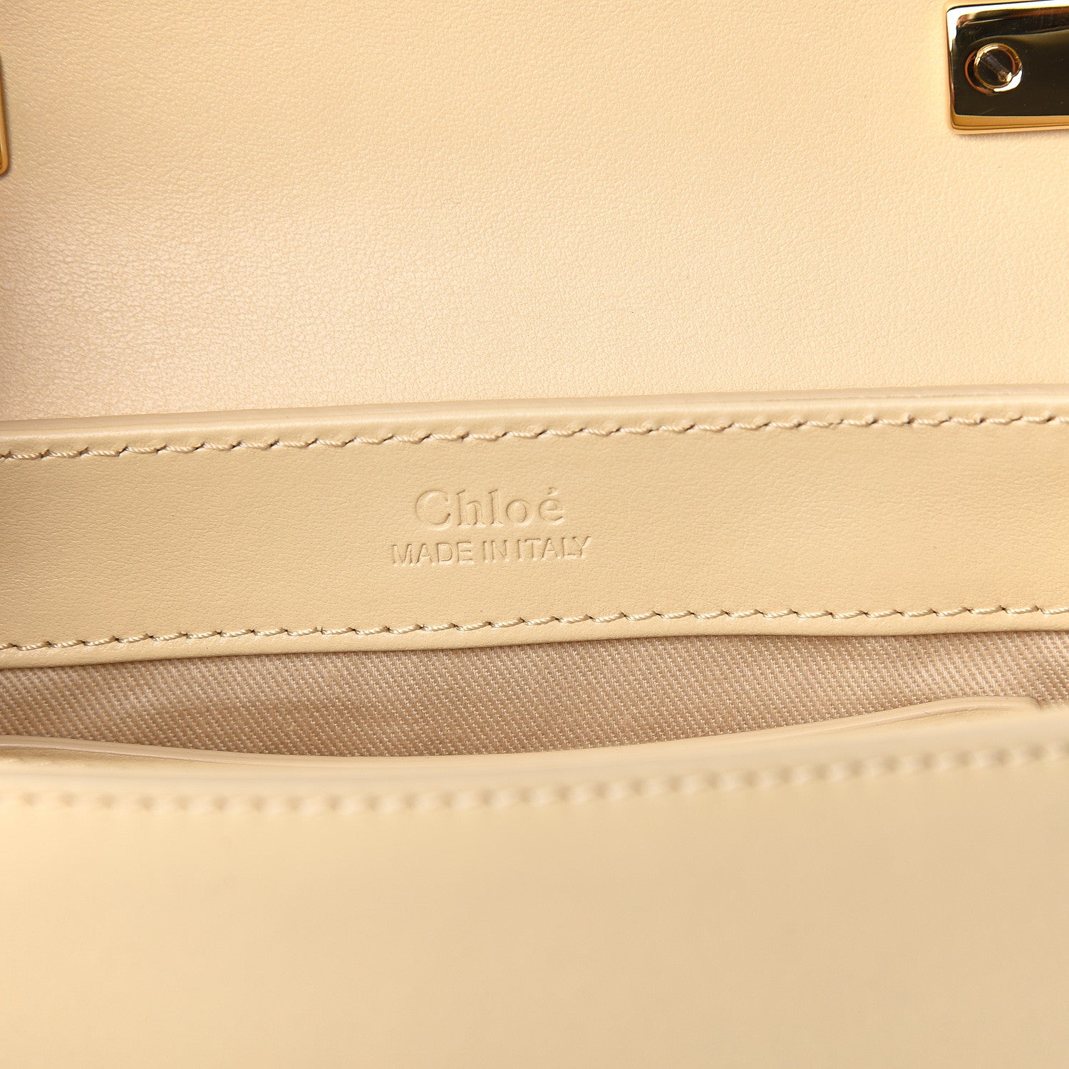 Chloe Shiny Calfskin Suede Mini C Double Carry Blondie Beige 6 of 10