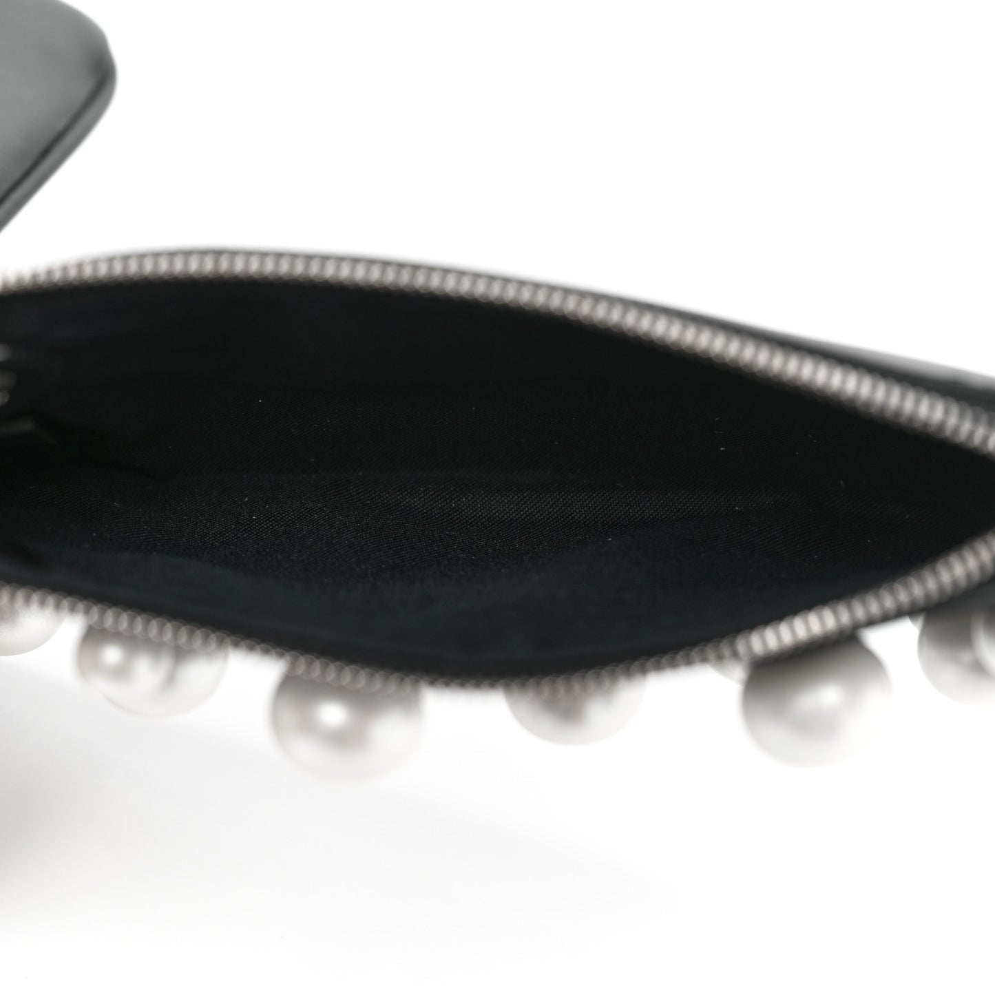 Calfskin Pearl F is Fendi Embellished Triplette Pouch Set Black