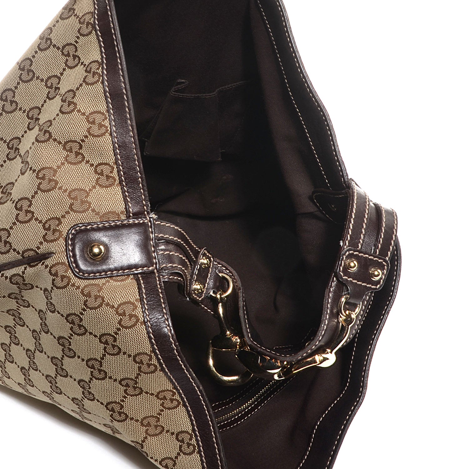 Gucci Monogram Large Wave Hobo Dark Brown 5 of 7