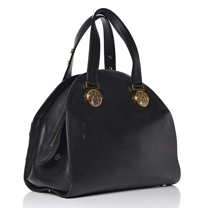 Versace Calfskin Medallion Tribute Bowling Bag Black 3 of 19