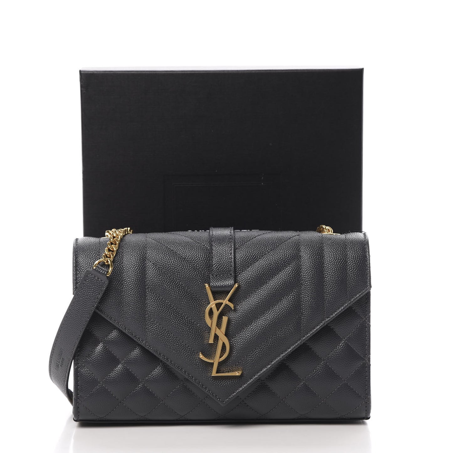 Grain De Poudre Textured Mixed Matelasse Triquilt Small Monogram Satchel Dark Smoke