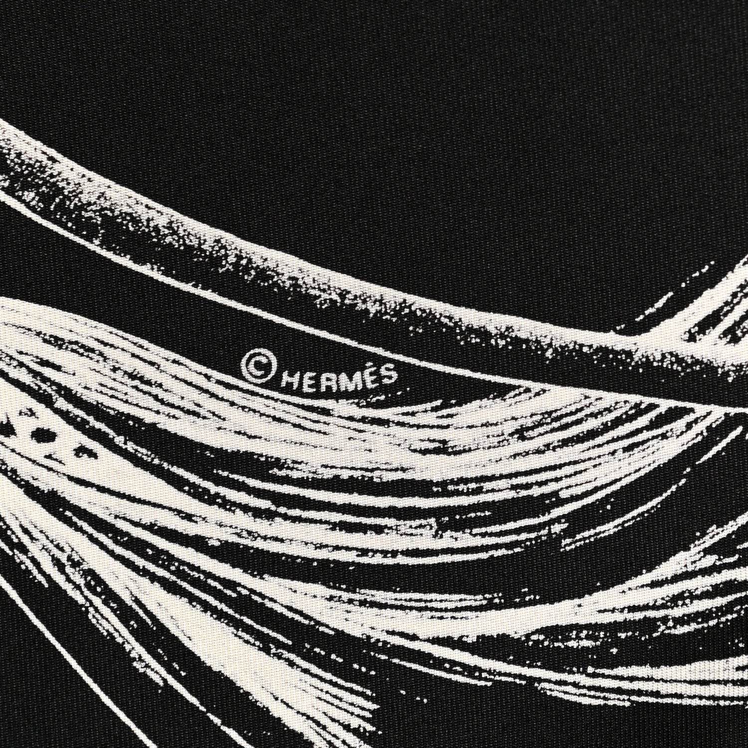 Hermes Silk Projets Carres Scarf 90 Black White 4 of 5
