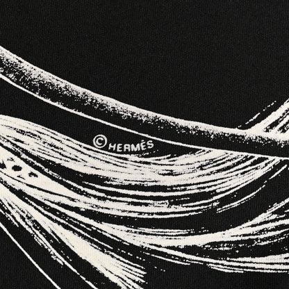 Hermes Silk Projets Carres Scarf 90 Black White 4 of 5