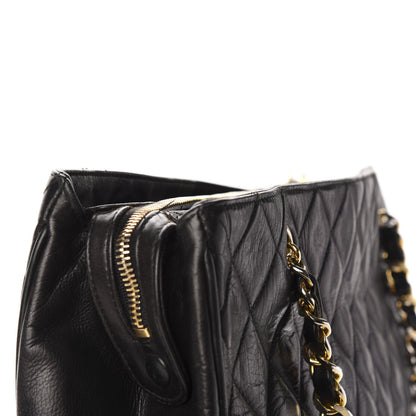 Chanel Lambskin Quilted Shopping Tote Black 13 of 14