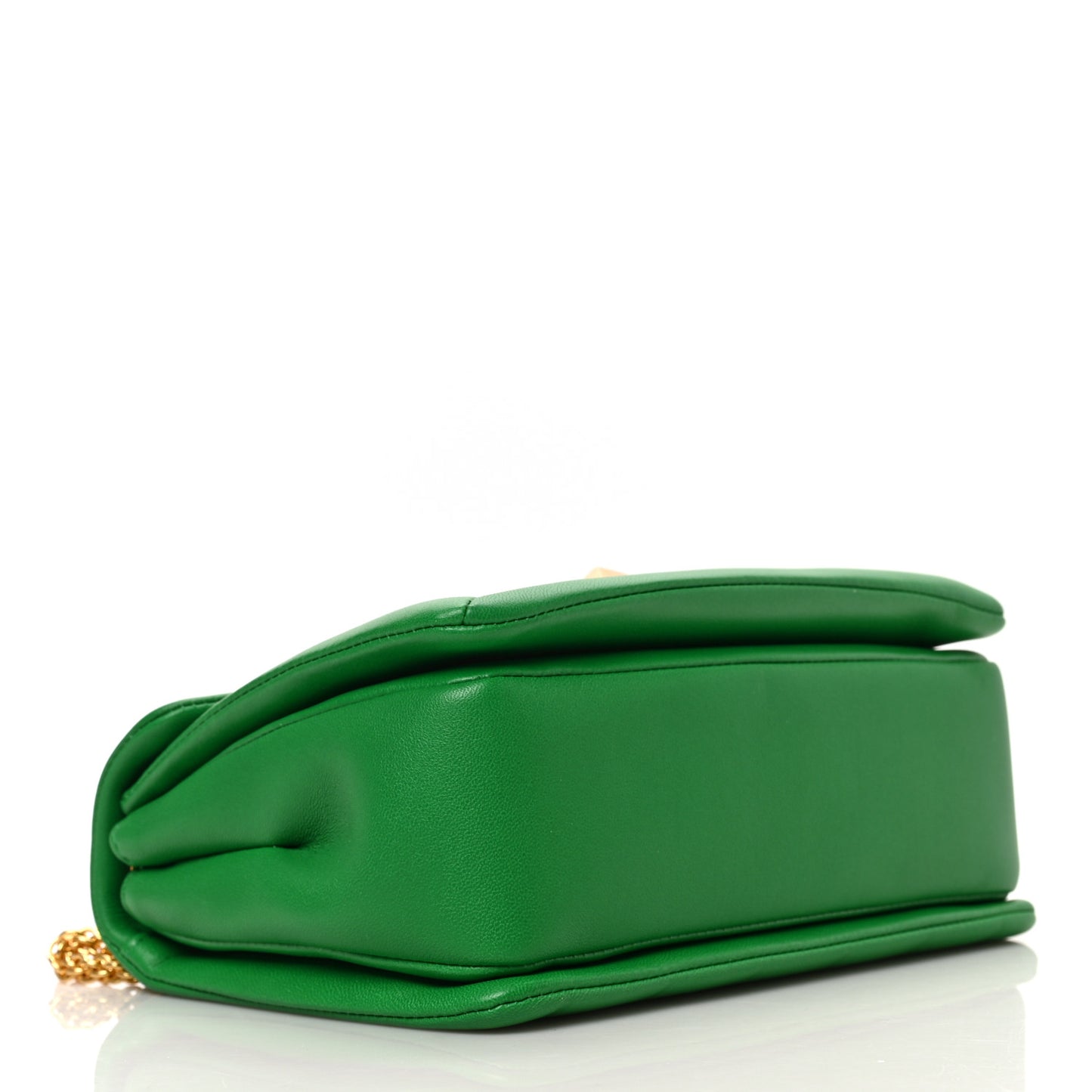 Nappa One Stud Chain Clutch Gea Green