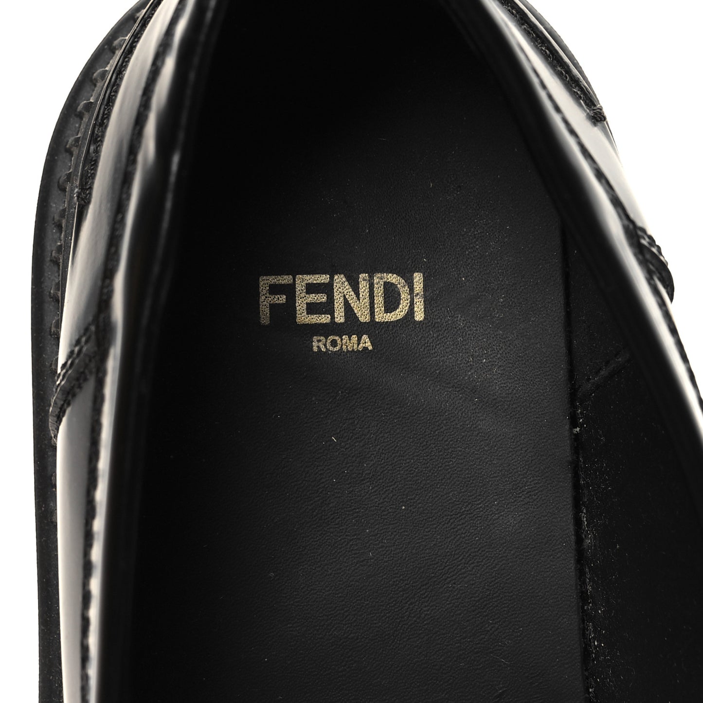 Vitello Abrasivato Fendigraphy 50mm Loafers 37 Black